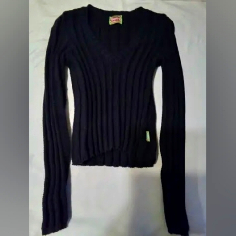 Y2K -Vintage "REPLAY" women's long sleeve black sweater size small new - Picture 3 of 4
